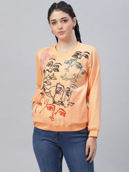 AAREIN - Peach Embroidered Sweatshirt