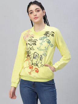 AAREIN - Lime Green Embroidered Sweatshirt
