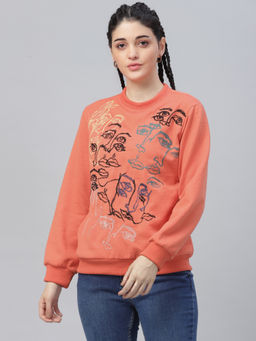 AAREIN - Orange Embroidered Sweatshirt