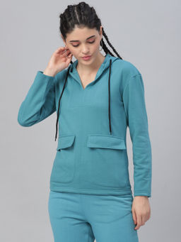 AAREIN - Blue Self Design Sweatshirt