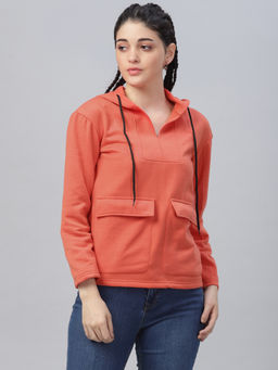 AAREIN - Orange Self Design Sweatshirt
