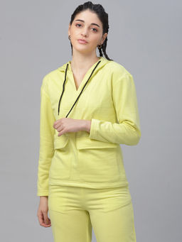 AAREIN - Lime Green Self Design Sweatshirt
