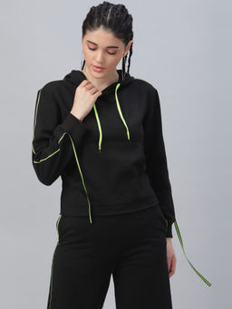 AAREIN - Black Self Design Sweatshirt