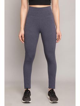 Biba - Blue Melange Art Silk Cotton Leggings