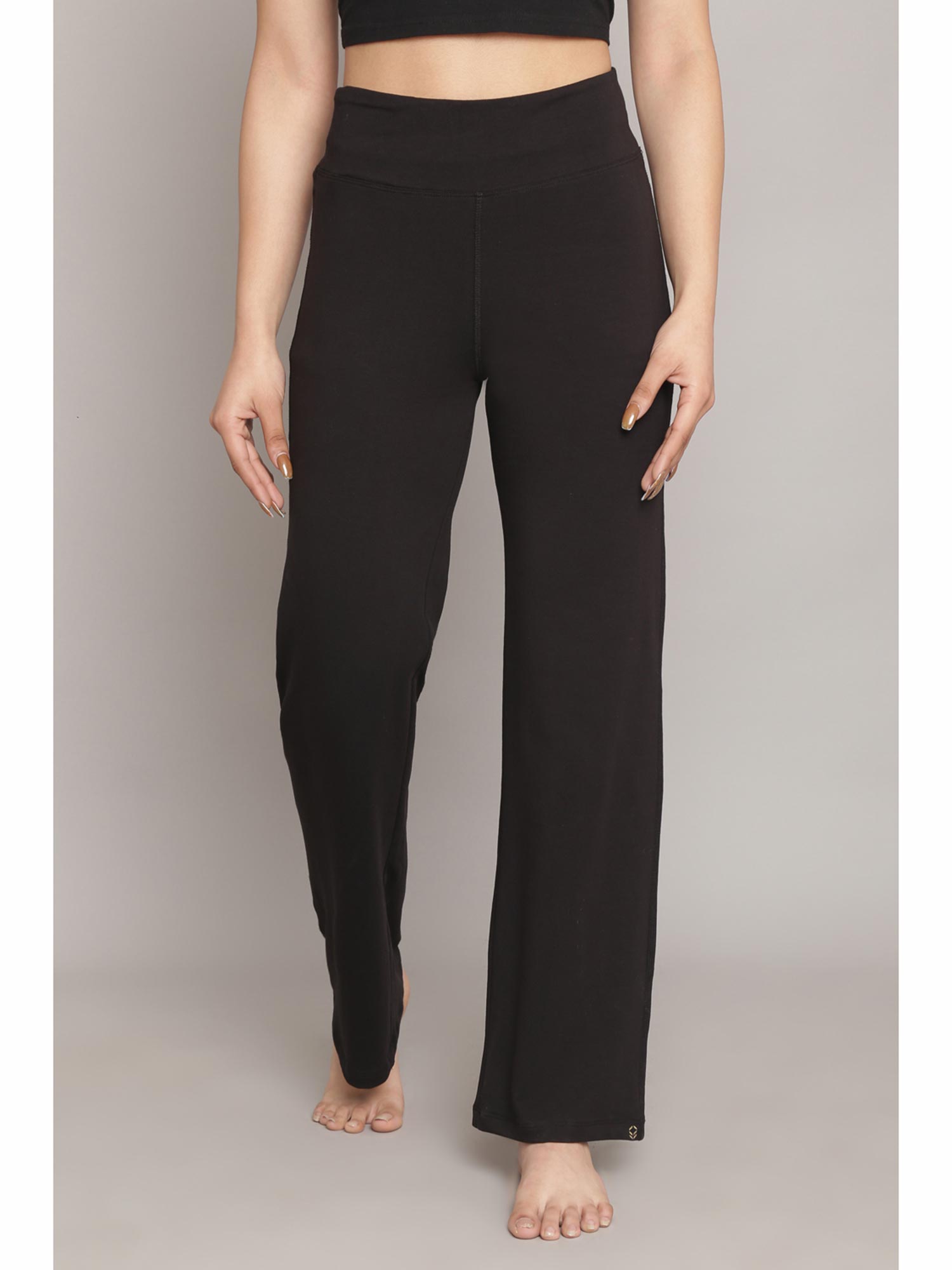 Biba Black Art Silk Cotton Yoga Pants 