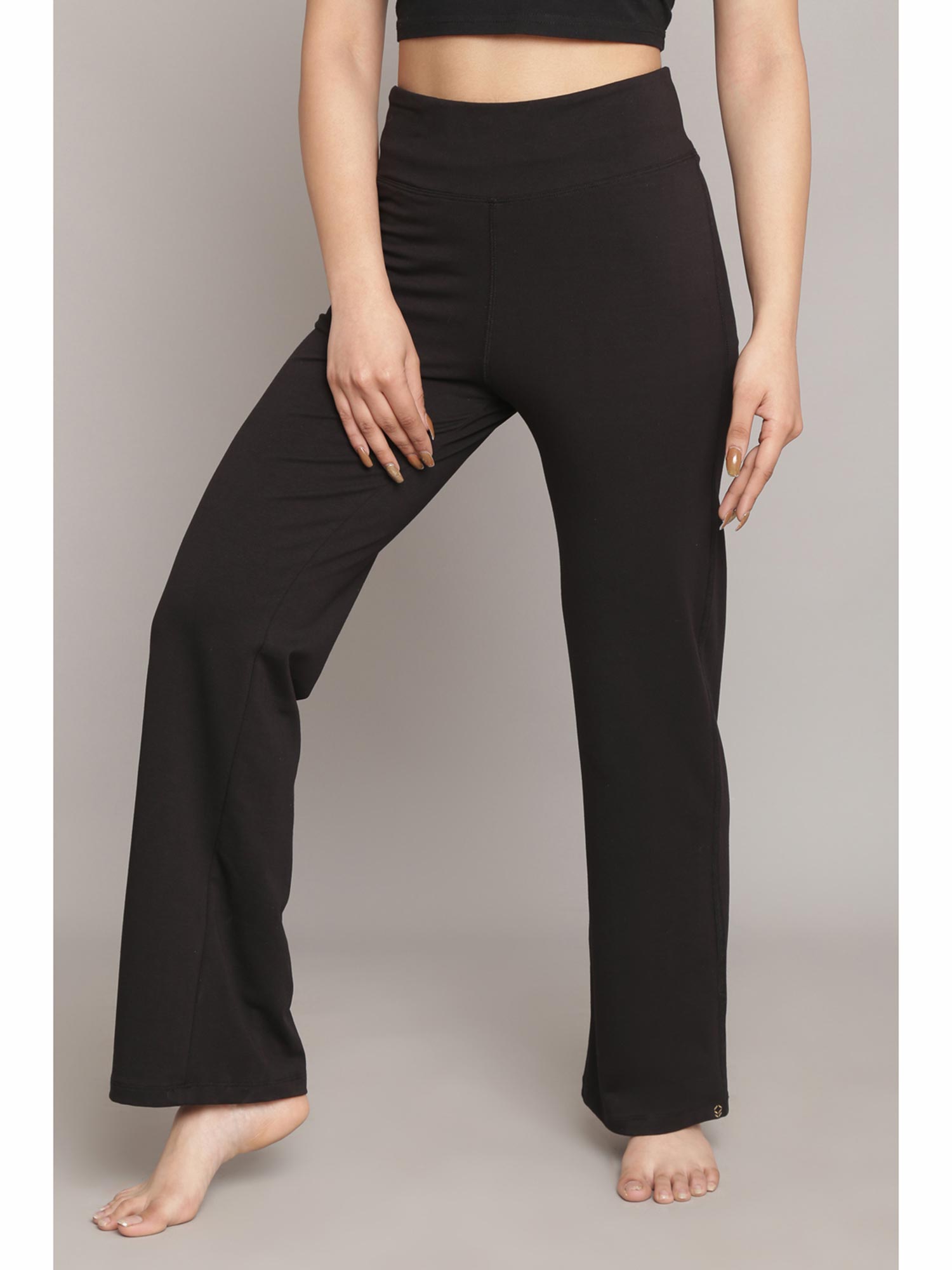 Biba Black Art Silk Cotton Yoga Pants 