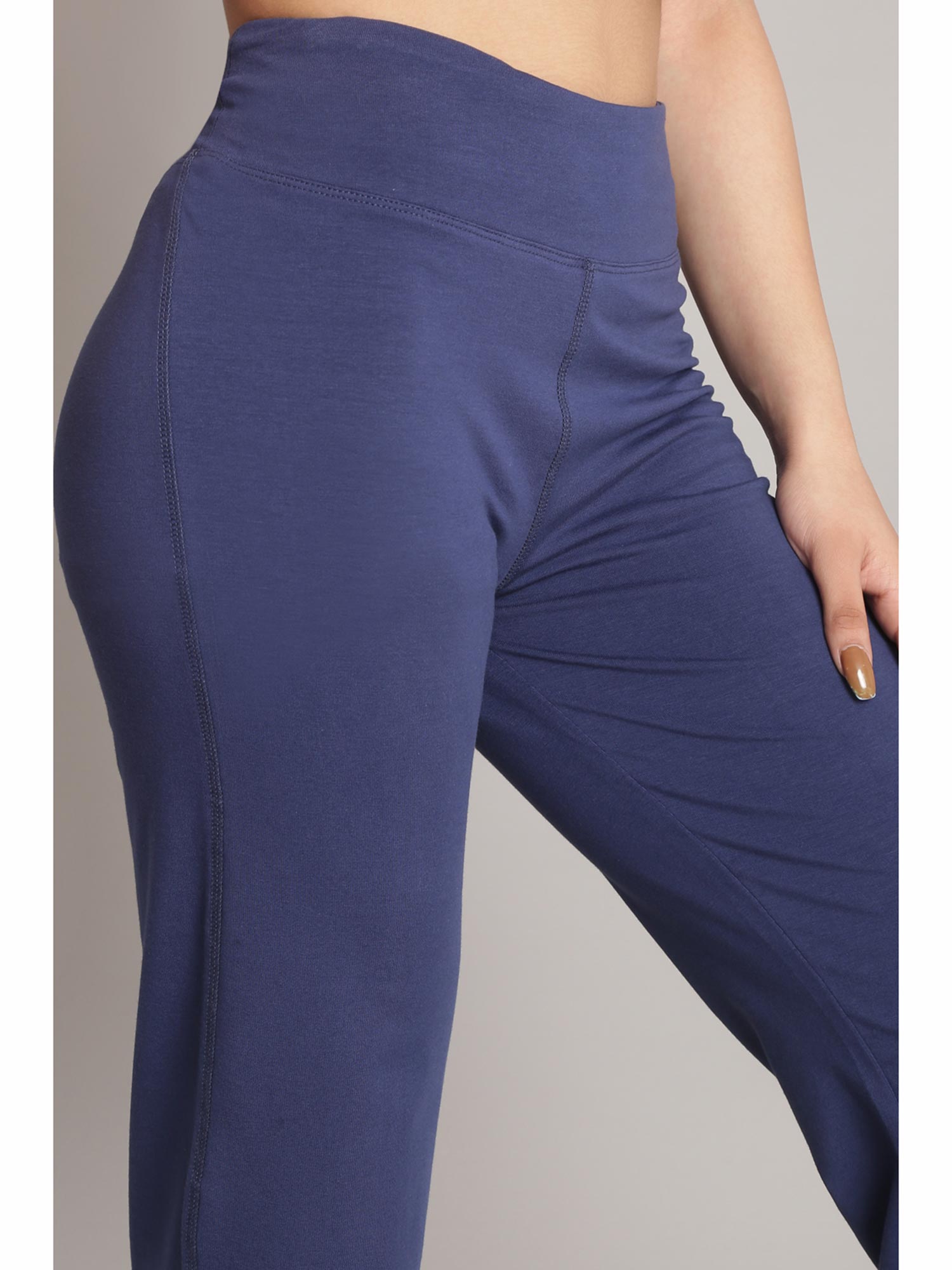 Biba Navy Art Silk Cotton Yoga Pants 