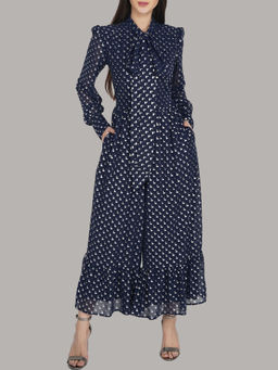 Attic Salt - Navy Blue Swan print Jumpsuit