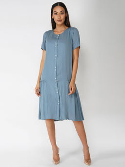 Attic Salt - Front Placket Viscose Midi