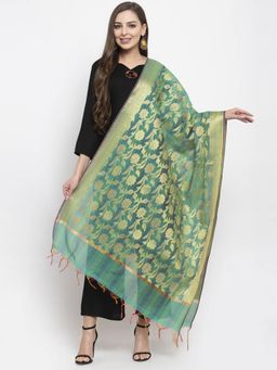 AUJJESSA - Green Floral Dupatta