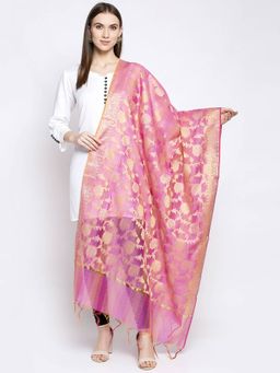 AUJJESSA - Pink Floral Dupatta