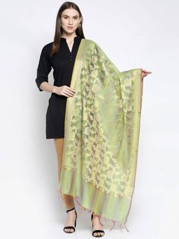 AUJJESSA - Light Green Floral Dupatta