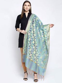 AUJJESSA - Blue Floral Dupatta