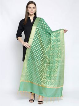 AUJJESSA - Light Green Floral Dupatta