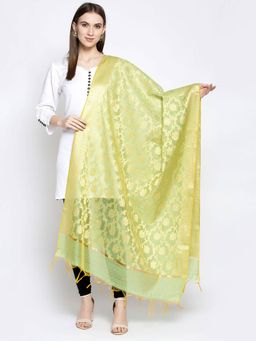 AUJJESSA - Light Green Floral Dupatta