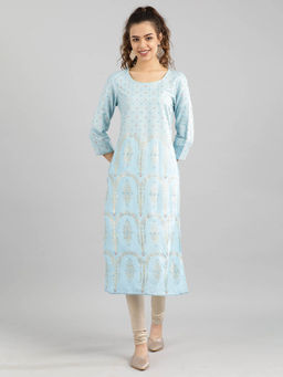 Aurelia - Light Blue Straight Kurta