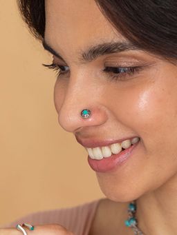Shaya by CaratLane - 925 Silver Shaya by CaratLane Antique No Gaitkeeping Nose Pin in