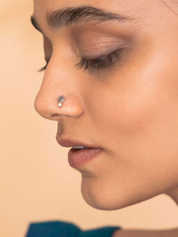 Shaya by CaratLane - 925 Silver Shaya by CaratLane Antique Grannys Kulfi Outing Wala Nose Pin in