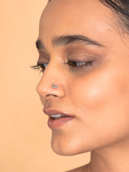 Shaya by CaratLane - 925 Silver Shaya by CaratLane Antique Dadis Club Lunch Nose Pin in