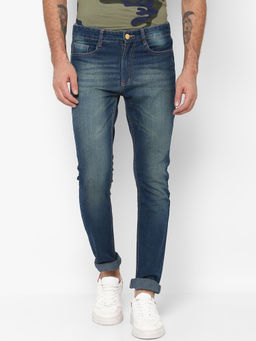 Urbano Fashion - Men Blue Slim Fit Washed Jeans Stretchable