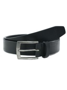 Aditi Wasan - Genuine Leather Black Patterned Men Belt
