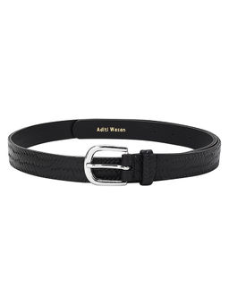 Aditi Wasan - Genuine Leather Black Embossed Women Belt