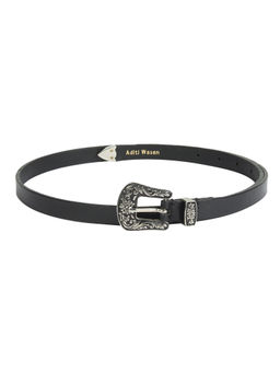 Aditi Wasan - Genuine Leather Women Black Cowboy Belt