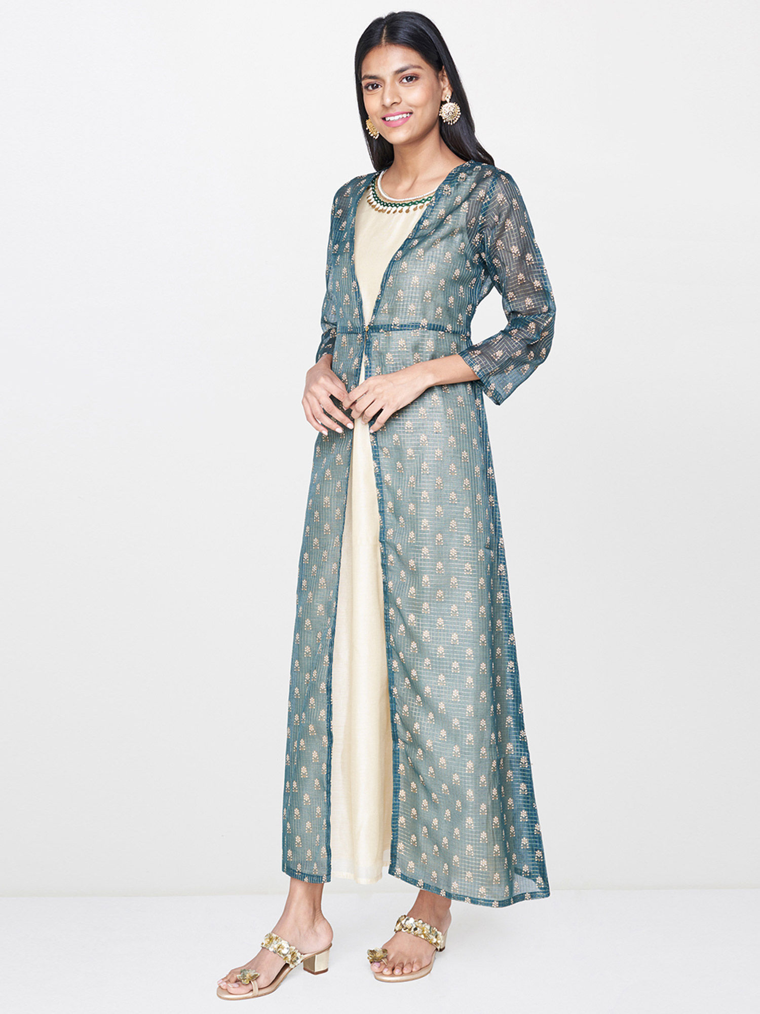 Global Desi Teal Embellished 