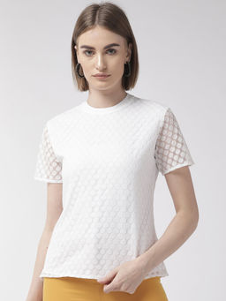 Style Quotient - Women White Lace Top