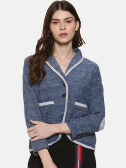 Campus Sutra - Blue Piping Blazer