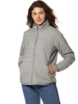 Campus Sutra - Grey Stylish Bomber Jacket