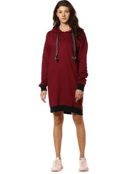 Campus Sutra - Red Long Casual Sweatshirt