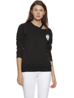 Campus Sutra - Black Stylish Sweatshirt