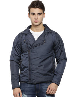 Campus Sutra - Navy Blue Solid Jacket