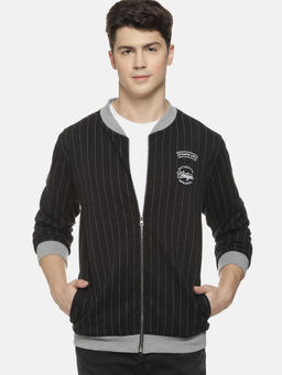 Campus Sutra - Black Striped Jacket