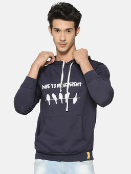 Campus Sutra - Blue Printed Sweatshirt
