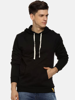Campus Sutra - Black Solid Sweatshirt