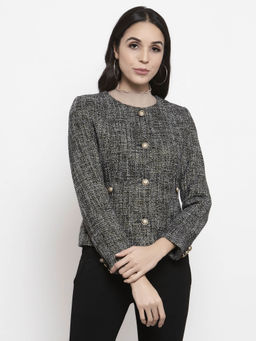 Gipsy - Black Self Design Jacket