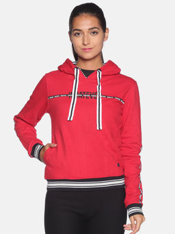 Campus Sutra - Women Red Color Printed Sweatshirt