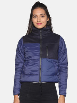 Campus Sutra - Women Navy Blue Color Jacket