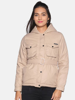 Campus Sutra - Women Beige Color Jacket