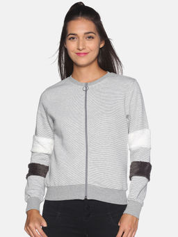 Campus Sutra - Women Grey Color Sweatshirt