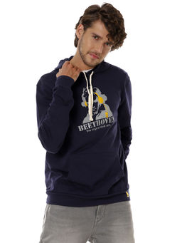 Campus Sutra - Men Printed Full Sleeve Stylish Casual Hooded Sweatshirts