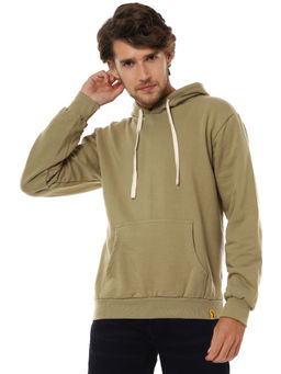 Campus Sutra - Men Solid Full Sleeve Stylish Casual Hooded Sweatshirts