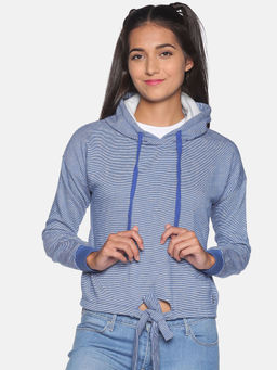 Campus Sutra - Women Royal Blue Color Sweatshirt