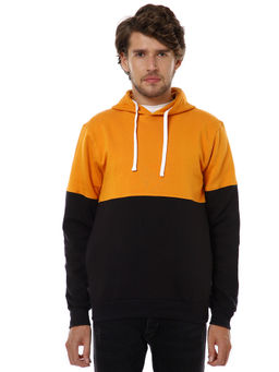 Campus Sutra - Men Colorblocked Full Sleeve Stylish Casual Hooded Sweatshirt