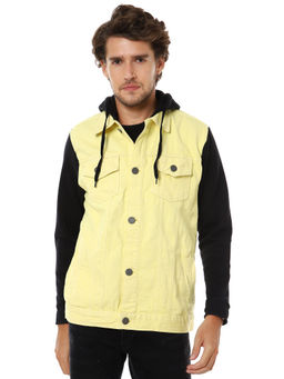 Campus Sutra - Men Colorblock Full Sleeve Stylish Casual Denim Jacket