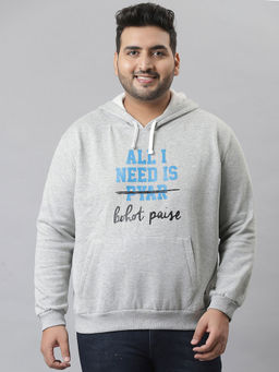 Instafab Plus - Men Printed Stylish Full Sleeve Hooded Casual Sweatshirts