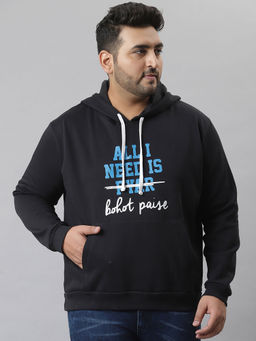 Instafab Plus - Men Printed Stylish Full Sleeve Hooded Casual Sweatshirts