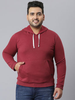 Instafab Plus - Men Solid Stylish Full Sleeve Hooded Casual Sweatshirts